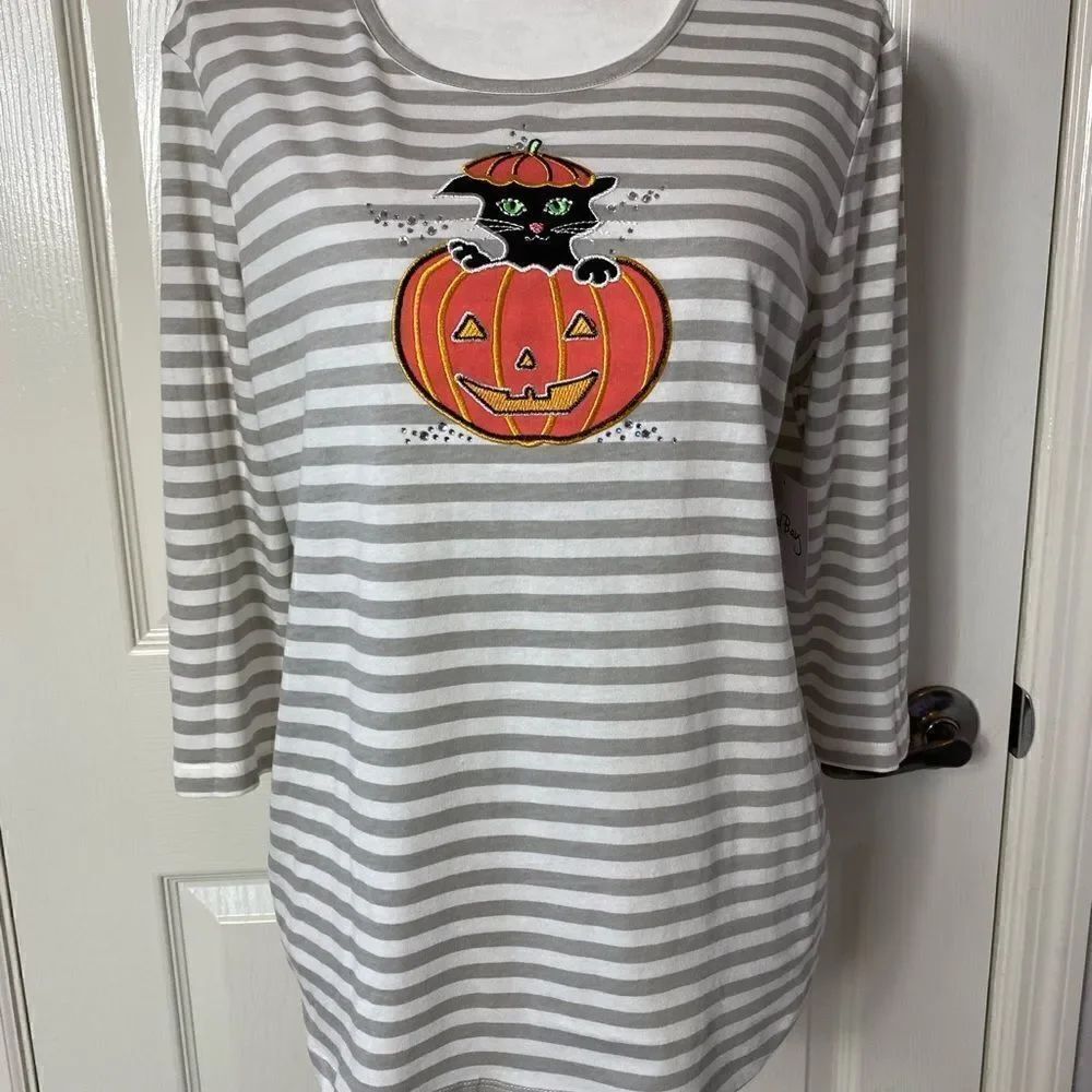 Coral Bay Women’s Large Pumpkin  And Kitty Top